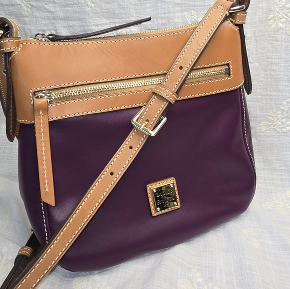 Dooney & Bourke Leather Crossbody In Plum - Picture 4 of 7